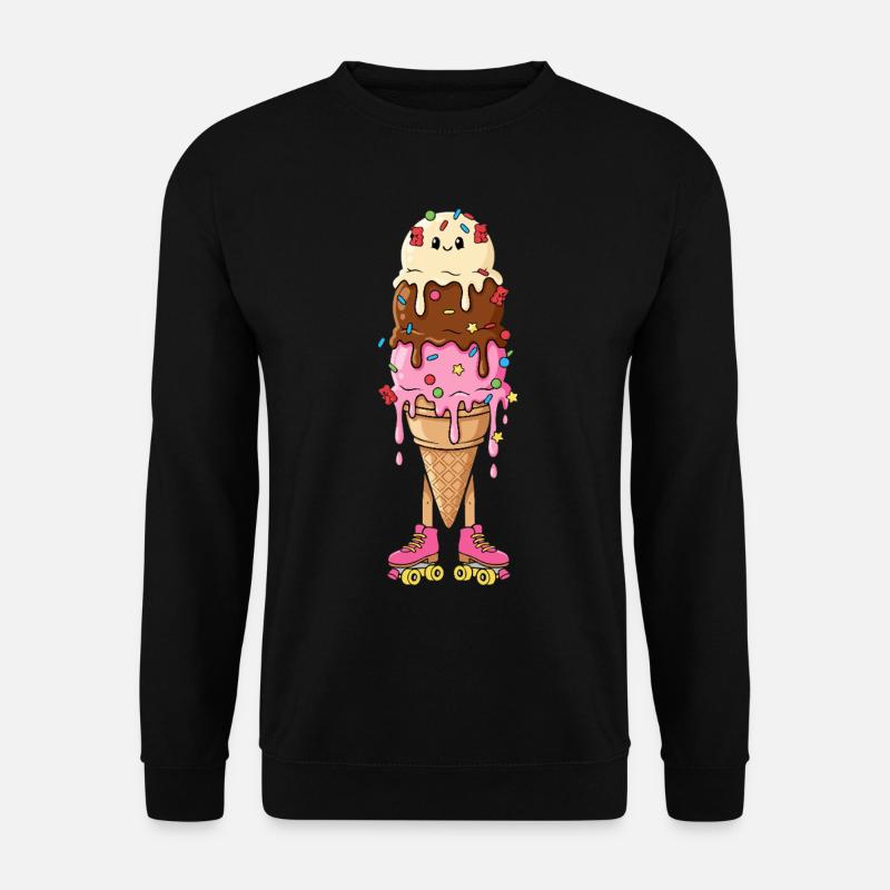 Kawaii Eis Rollschuhe Retro - Unisex Sweatshirt - black