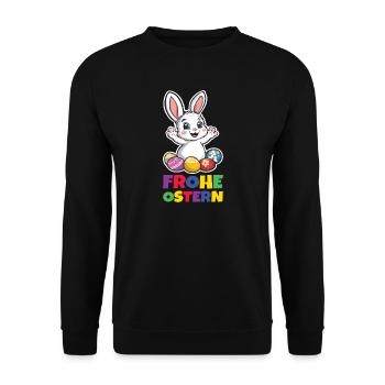 Süßer Hase Ostern Kaninchen Ohren - Unisex Pullover - Schwarz - Vorne - Alina (178cm) & Michal (187cm)