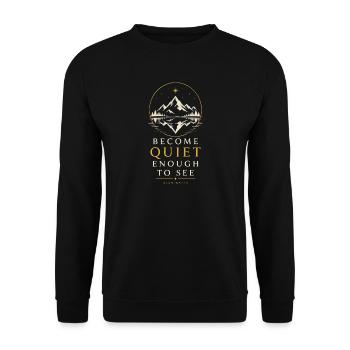 Quiet Mountain Reflection - Unisex Sweatshirt - black - Front - Alina (178cm) & Michal (187cm)