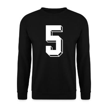5 Jahre Trikot Nummer 5 sport trikot 5 - Unisex Pullover - Schwarz - Vorne - Alina (178cm) & Michal (187cm)