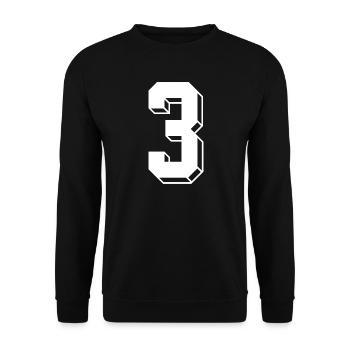 3 Jahre Trikot Nummer 3 sport trikot 3 - Unisex Pullover - Schwarz - Vorne - Alina (178cm) & Michal (187cm)