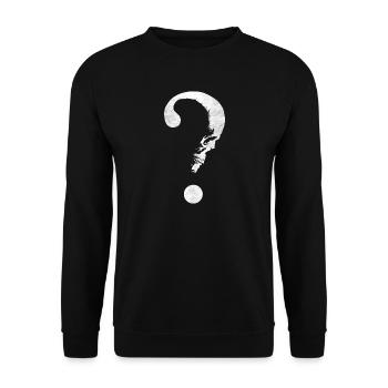 Totenkopf Fragezeichen Skull Mystery Design - Unisex Pullover - Schwarz - Vorne - Alina (178cm) & Michal (187cm)