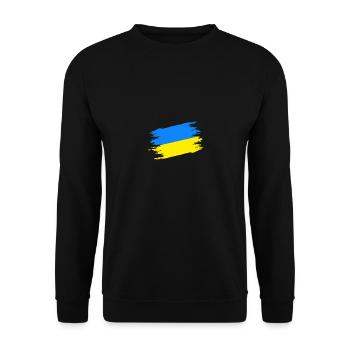 Ukrainian Flag Brush Stroke Blue and Yellow - Unisex Sweatshirt - black - Front - Alina (178cm) & Michal (187cm)