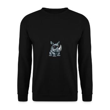 Nashorn Cool Tier - Unisex Pullover - Schwarz - Vorne - Alina (178cm) & Michal (187cm)