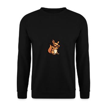 Eichhörnchen Cool Tier - Unisex Pullover - Schwarz - Vorne - Alina (178cm) & Michal (187cm)