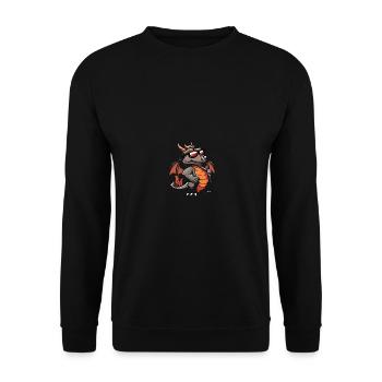 Drache Cool Tier - Unisex Pullover - Schwarz - Vorne - Alina (178cm) & Michal (187cm)