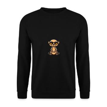 Erdmännchen Cool Tier - Unisex Pullover - Schwarz - Vorne - Alina (178cm) & Michal (187cm)