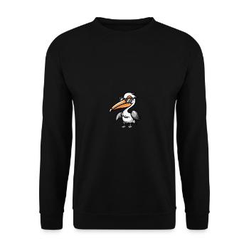 Pélican oiseau animal cool - Sweat-shirt Unisexe - noir - Devant - Alina (178cm) & Michal (187cm)