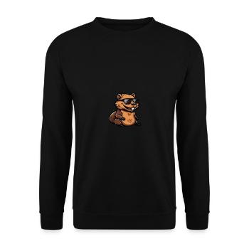Biber Cool Tier - Unisex Pullover - Schwarz - Vorne - Alina (178cm) & Michal (187cm)