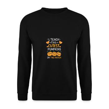 J’enseigne la citation la plus douce et drôle citrouille kol - Sweat-shirt Unisexe - noir - Devant - Alina (178cm) & Michal (187cm)