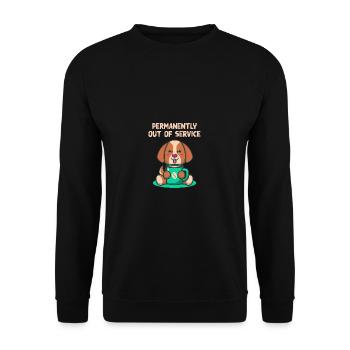 Dauerhaft außer Betrieb introvertiertes Nerd antis - Unisex Pullover - Schwarz - Vorne - Alina (178cm) & Michal (187cm)