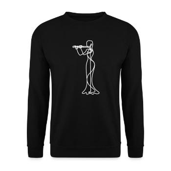 Flûte - Sweat-shirt Unisexe - noir - Devant - Alina (178cm) & Michal (187cm)