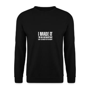 Je suis comptable Puis-je retourner au lit maintenant - Sweat-shirt Unisexe - noir - Devant - Alina (178cm) & Michal (187cm)