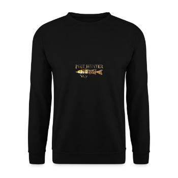Pike Hunter fishing angler pike perch perch - Unisex Sweatshirt - black - Front - Alina (178cm) & Michal (187cm)