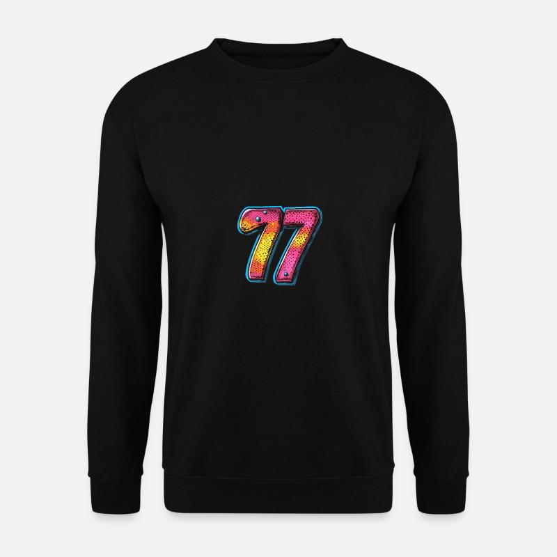 77 Zahl Comic - Unisex Pullover - Schwarz