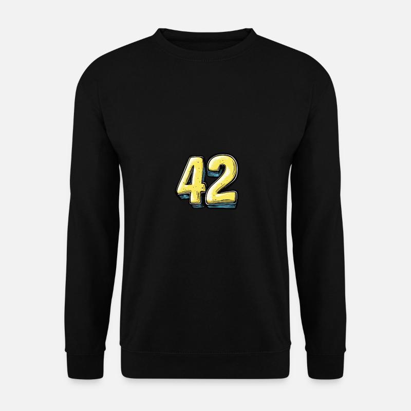 42 Zahl Comic - Unisex Pullover - Schwarz