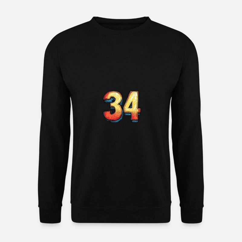 34 Zahl Comic - Unisex Pullover - Schwarz