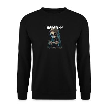 Game Over - Unisex Pullover - Schwarz - Vorne - Alina (178cm) & Michal (187cm)