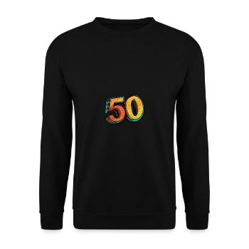 50 Number Comic - Unisex Sweatshirt - black - Front - Alina (178cm) & Michal (187cm)