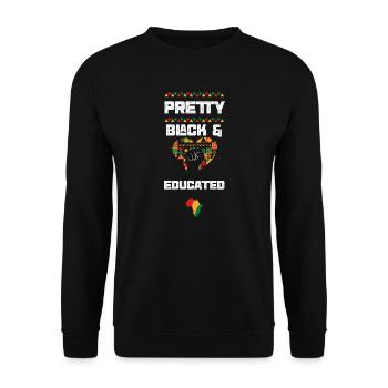 Pretty Black & Educated - Unisex Sweatshirt - black - Front - Alina (178cm) & Michal (187cm)