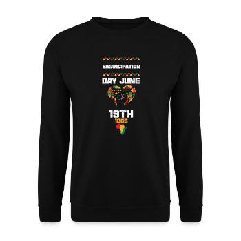 Emancipation Day June 19th 1865 - Unisex Sweatshirt - black - Front - Alina (178cm) & Michal (187cm)