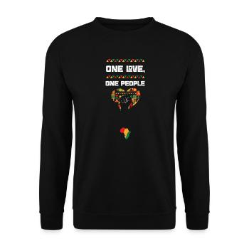 One Love, One People - Unisex Sweatshirt - black - Front - Alina (178cm) & Michal (187cm)
