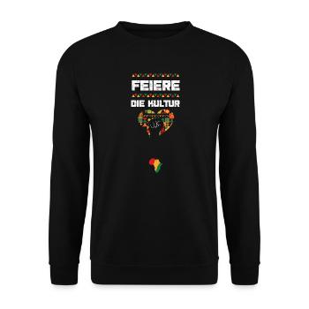 Feiere die Kultur - Unisex Pullover - Schwarz - Vorne - Alina (178cm) & Michal (187cm)