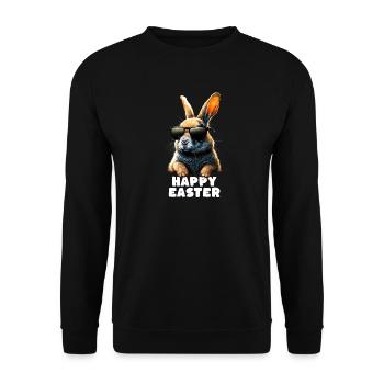 Cool Rabbit - Happy Easter - Unisex Sweatshirt - black - Front - Alina (178cm) & Michal (187cm)