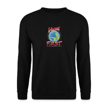 Vegan First - Unisex Pullover - Schwarz - Vorne - Alina (178cm) & Michal (187cm)