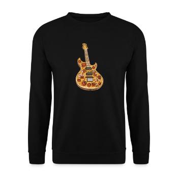 Pizza Gitarre - Unisex Pullover - Schwarz - Vorne - Alina (178cm) & Michal (187cm)