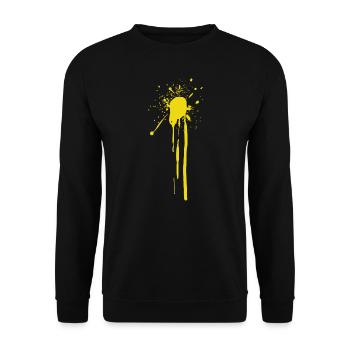Stain / Spray Stain YELLOW - Unisex Sweatshirt - black - Front - Alina (178cm) & Michal (187cm)