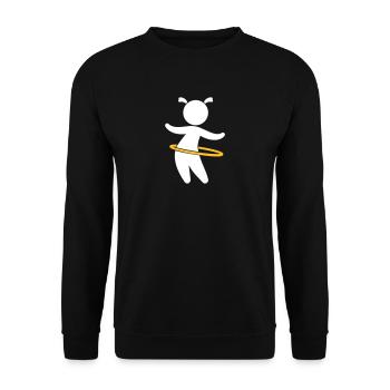 Jeu d'enfant avec Hoolahoop - Sweat-shirt Unisexe - noir - Devant - Alina (178cm) & Michal (187cm)