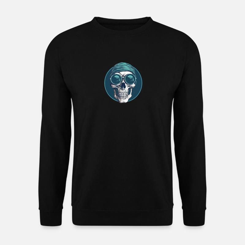 Teschio con occhiali da sole, teschio, scheletro - Felpa unisex - nero