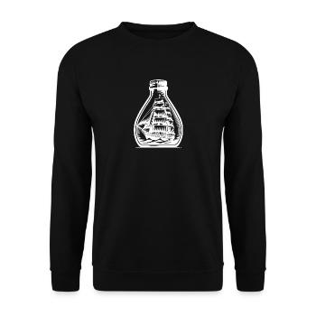 Classic Swell Sailing Ship Bottle Ship - Unisex Sweatshirt - black - Front - Alina (178cm) & Michal (187cm)