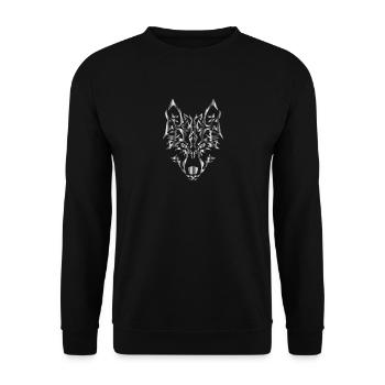 wolf wolfes wolves tribal81 - Unisex Pullover - Schwarz - Vorne - Alina (178cm) & Michal (187cm)