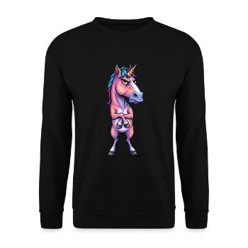 Grim Unicorn – Not Always Glittering - Unisex Sweatshirt - black - Front - Alina (178cm) & Michal (187cm)