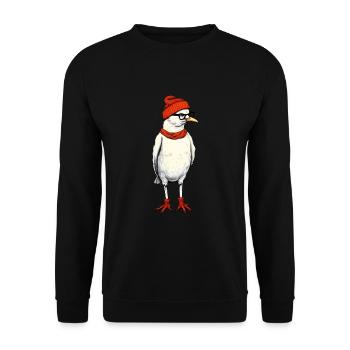 Mouette hipster - Sweat-shirt Unisexe - noir - Devant - Alina (178cm) & Michal (187cm)