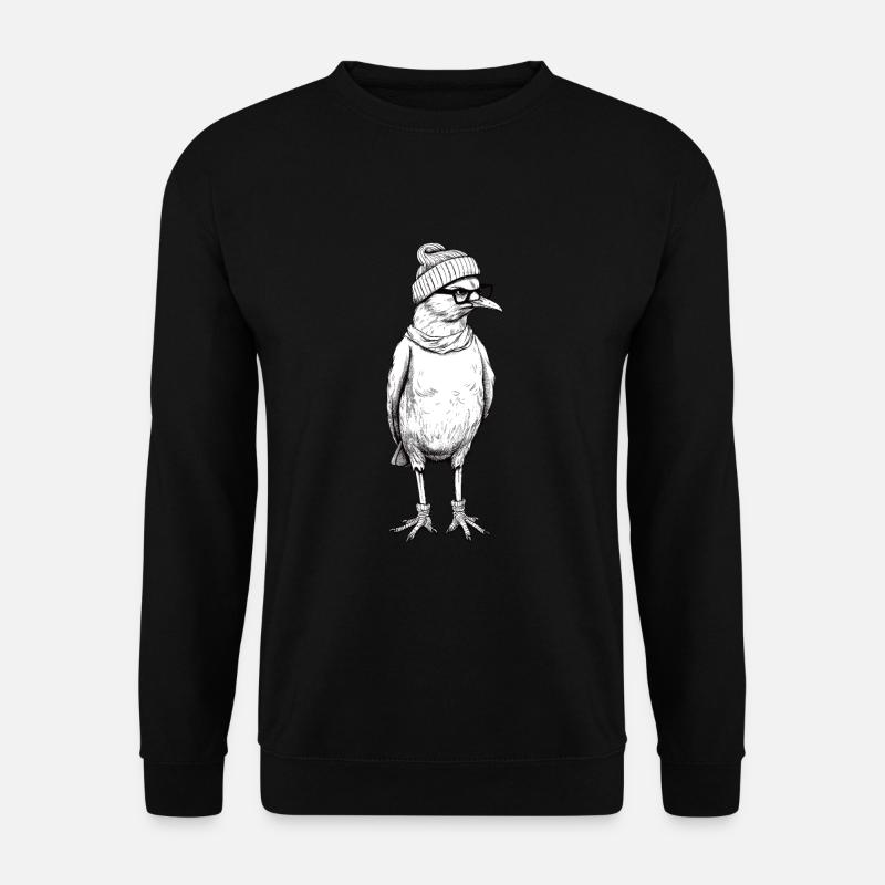Hipster Seagull - Unisex Sweatshirt - black