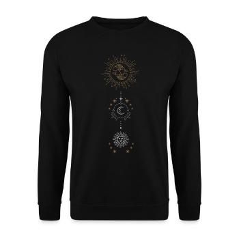 Signe du zodiaque Poissons avec Soleil et Lune Astronomie - Sweat-shirt Unisexe - noir - Devant - Alina (178cm) & Michal (187cm)