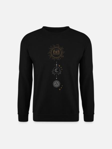 Sternzeichen Zwilling mit Sonne und Mond - Unisex Pullover - Schwarz