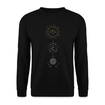Zodiac sign Libra with sun and moon - Unisex Sweatshirt - black - Front - Alina (178cm) & Michal (187cm)