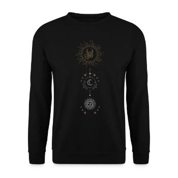 Zodiac sign Scorpio with Sun and Moon - Unisex Sweatshirt - black - Front - Alina (178cm) & Michal (187cm)