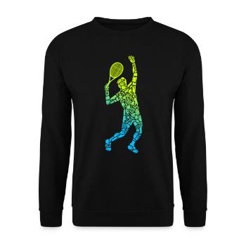 Tennisspieler Symbole Tennistrainer Jungen Tennis - Unisex Pullover - Schwarz - Vorne - Alina (178cm) & Michal (187cm)