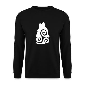 Wolf Tribal Howling - Unisex Sweatshirt - black - Front - Alina (178cm) & Michal (187cm)