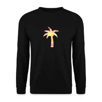 Watercolor Palm Tree Summer - Unisex Sweatshirt - black - Front - Alina (178cm) & Michal (187cm)
