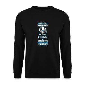 BETRIEBSRAT - Unisex Pullover - Schwarz - Vorne - Alina (178cm) & Michal (187cm)