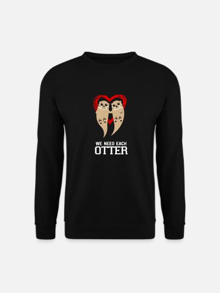 Otter Liebe Valentinstag Liebespaar Verliebte - Unisex Pullover - Schwarz