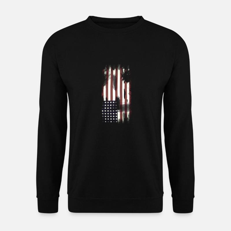 USA Flag - Unisex Pullover - Schwarz