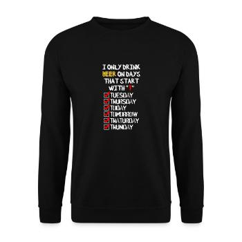 Beer everyday - Unisex Pullover - Schwarz - Vorne - Alina (178cm) & Michal (187cm)