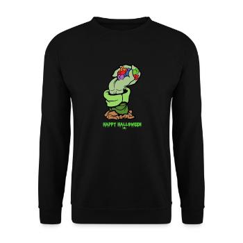 Halloween Monster Zombie Horror Trick or Treat - Unisex Pullover - Schwarz - Vorne - Alina (178cm) & Michal (187cm)